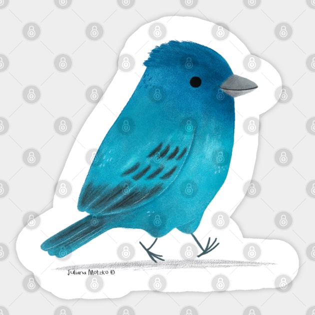 Indigo Bunting Bird Sticker by julianamotzko